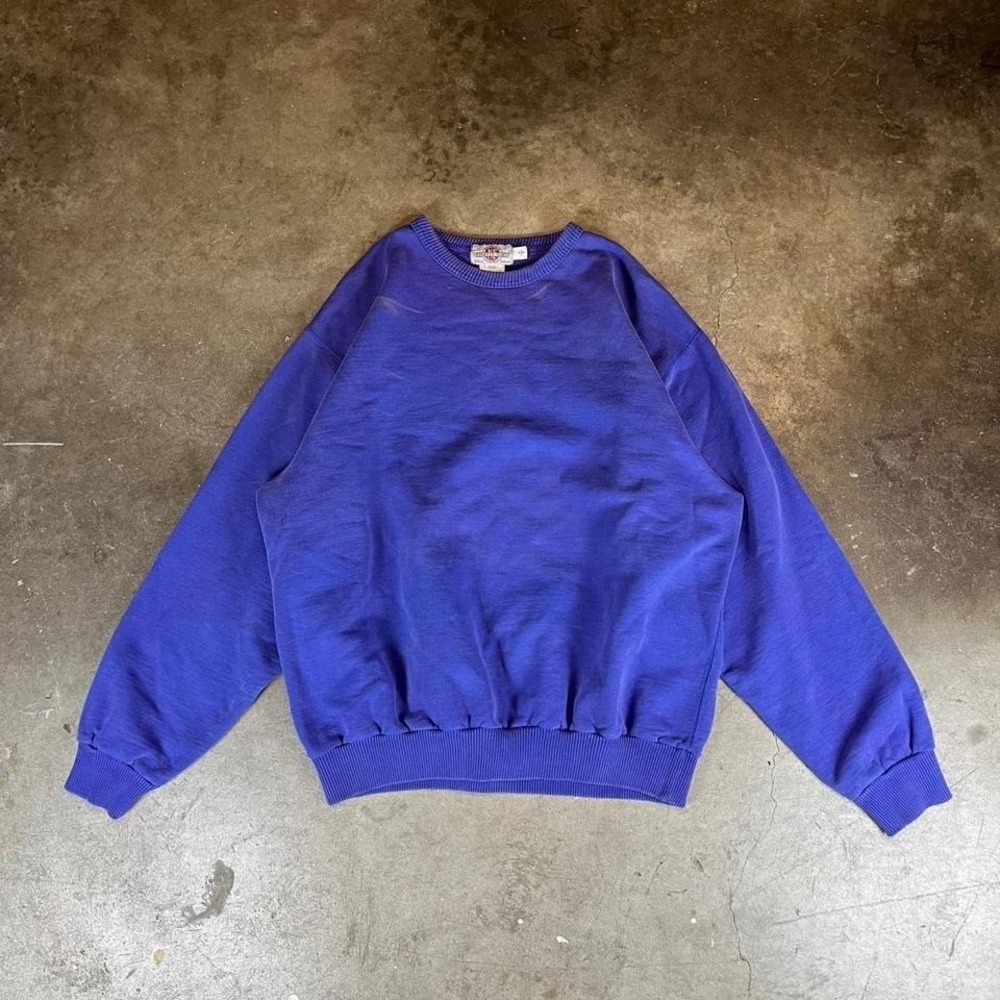 Vintage 90s faded non fiction sportwear purple crewneck sweatshirt Men's Small